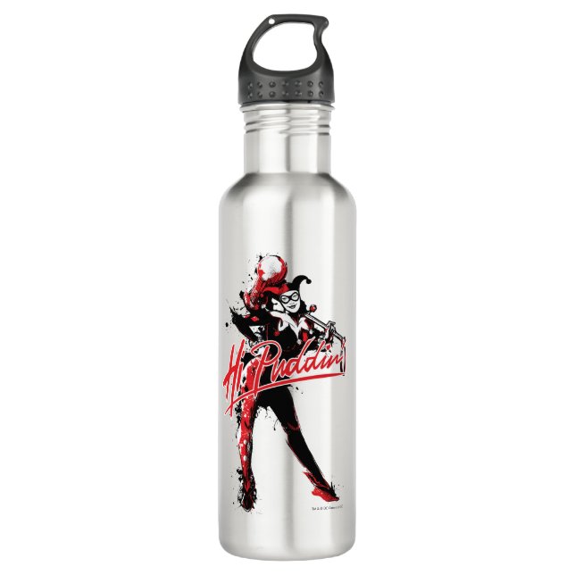 Batman | Harley Quinn "Hi Puddin' Ink Art Trinkflasche (Vorderseite)