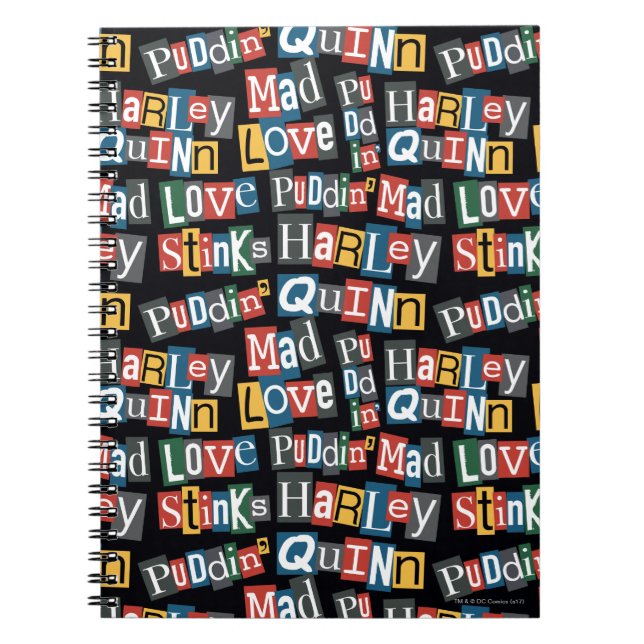 Batman | Harley Quinn Ransom Note Style Muster Notizblock (Vorderseite)