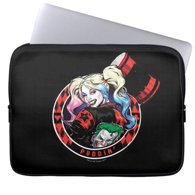 Batman | Harley Quinn Winking mit Mallet Laptopschutzhülle (Vorderseite)