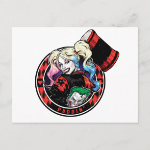 Batman   Harley Quinn Winking mit Mallet Postkarte
