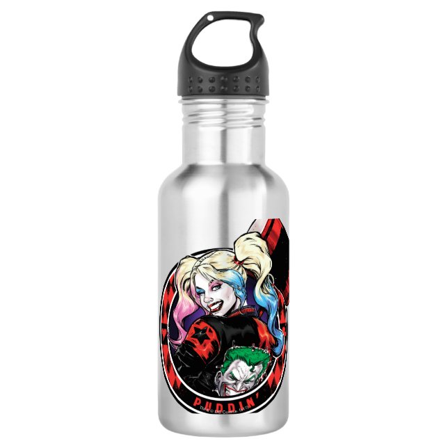Batman | Harley Quinn Winking mit Mallet Trinkflasche (Vorderseite)