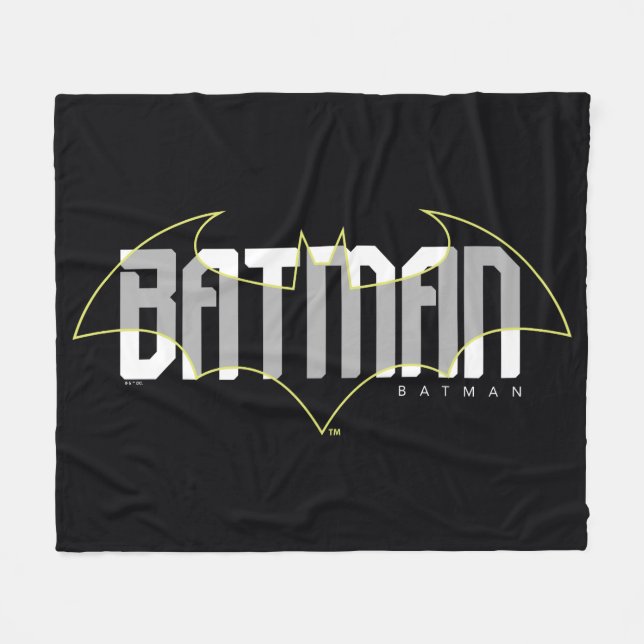 Batman Hi-Tech Name Grafik Fleecedecke (Vorderseite (Horizontal))