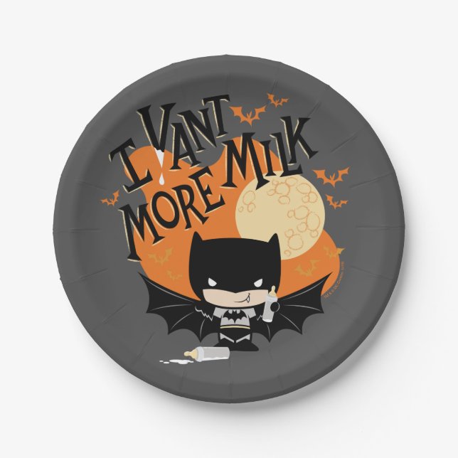 Batman | Ich will mehr Milch Pappteller (Vorderseite)
