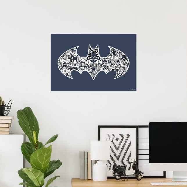 Batman Icon Doodle Art Poster (Heimbüro)
