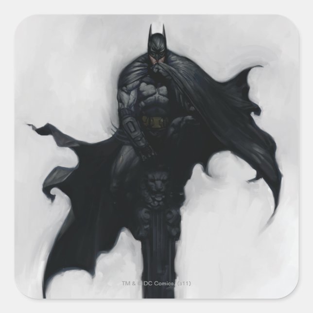 Batman Illustration Quadratischer Aufkleber (Vorderseite)