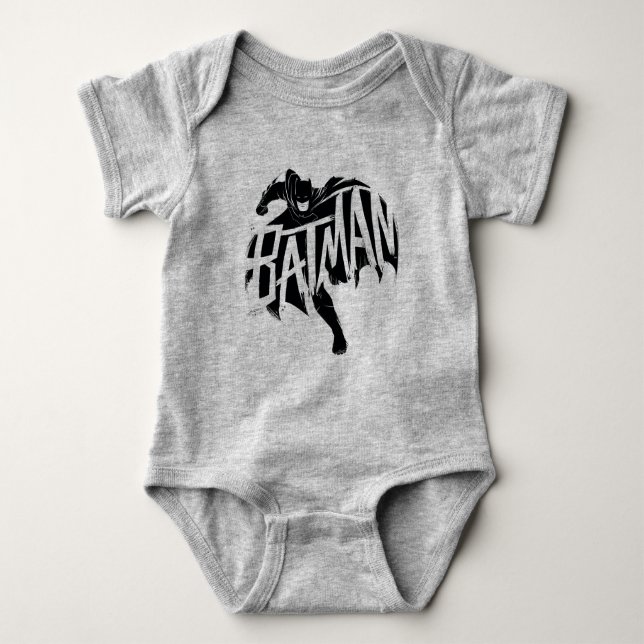 Batman Ink Brush Name Baby Strampler (Vorderseite)