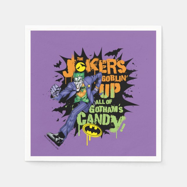 Batman | Jokers Goblin' Up Gotham's Candy Serviette (Vorderseite)