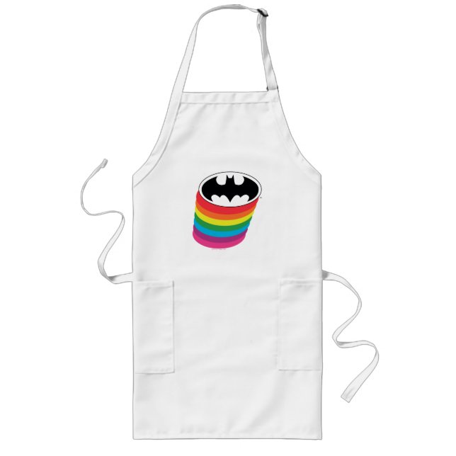 Batman Layered-Regenbogen-Logo Lange Schürze (Vorne)