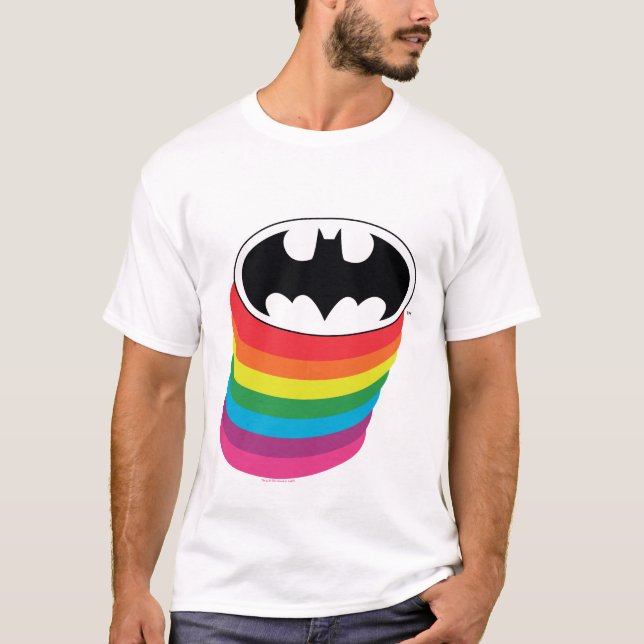 Batman-Layouts-Regenbogen-Logo T-Shirt (Vorderseite)