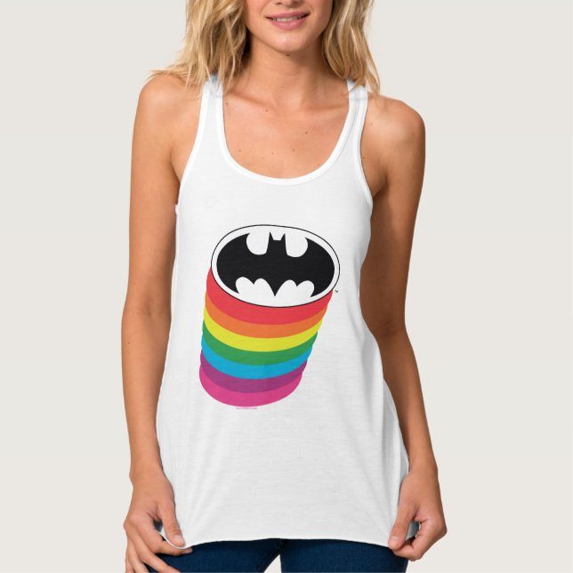 Batman-Layouts-Regenbogen-Logo Tank Top (Vorderseite)