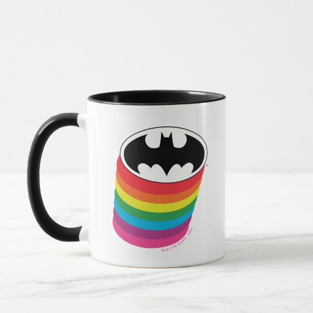 Batman-Layouts-Regenbogen-Logo Tasse (Links)