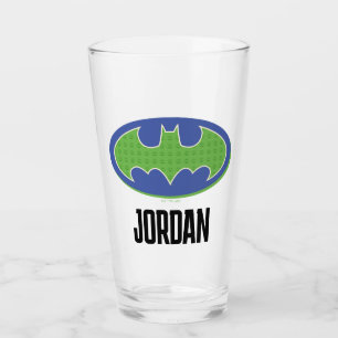 Batman Lila und grünes Symbol Glas