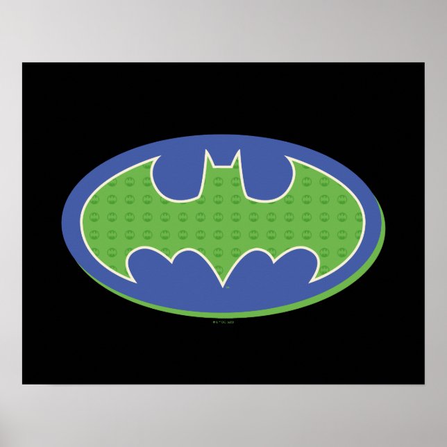 Batman | Lila und grünes Symbol Poster (Vorne)