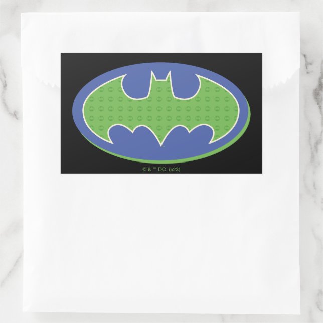 Batman | Lila und grünes Symbol Rechteckiger Aufkleber (Tasche)