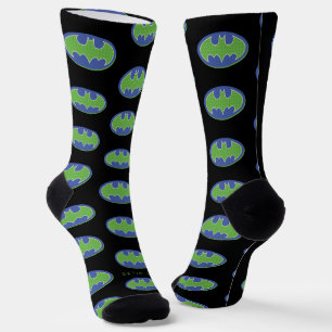 Batman   Lila und grünes Symbol Socken