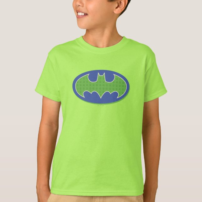 Batman | Lila und grünes Symbol T-Shirt (Vorderseite)
