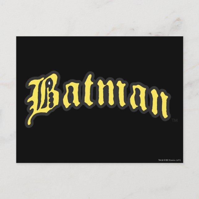 Batman | Logo für die gelbe schwarze Kontur Postkarte (Vorderseite)