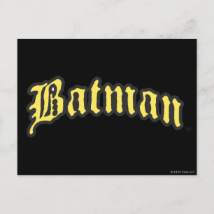 Batman   Logo für die gelbe schwarze Kontur Postkarte