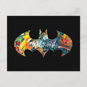 Batman Logo Neon/80er Graffiti Postkarte