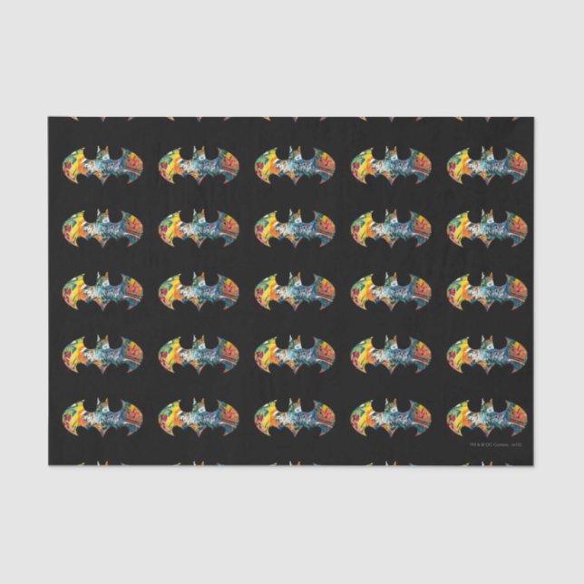 Batman Logo Neon/80er Graffiti Seidenpapier (Vorderseite)