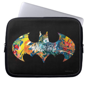 Batman Logo Neon 80's Graffiti Laptopschutzhülle