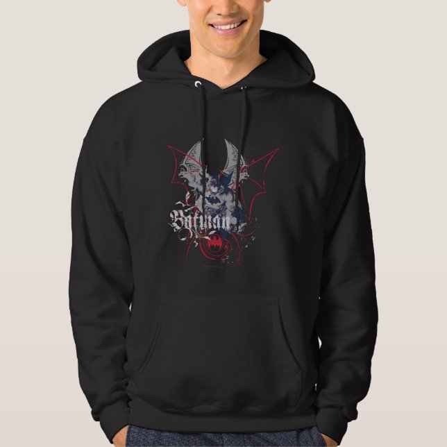 Batman mit Grau und Rot Hoodie (Vorderseite)