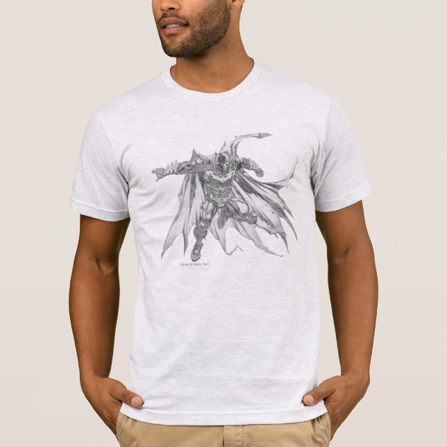 Batman mit Kap Zeichnend T-Shirt (Vorderseite)