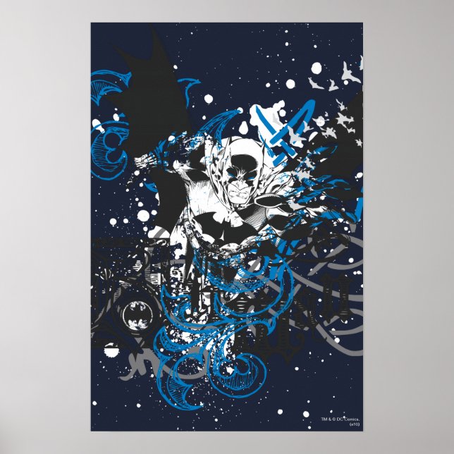 Batman mit Knüpfarbeit Collage Poster (Vorne)