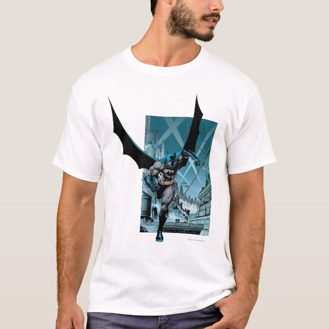 Batman mit Stadthintergrund T-Shirt (Vorderseite)