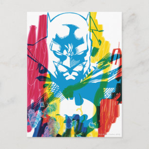 Batman Neon Marker Collage Postkarte