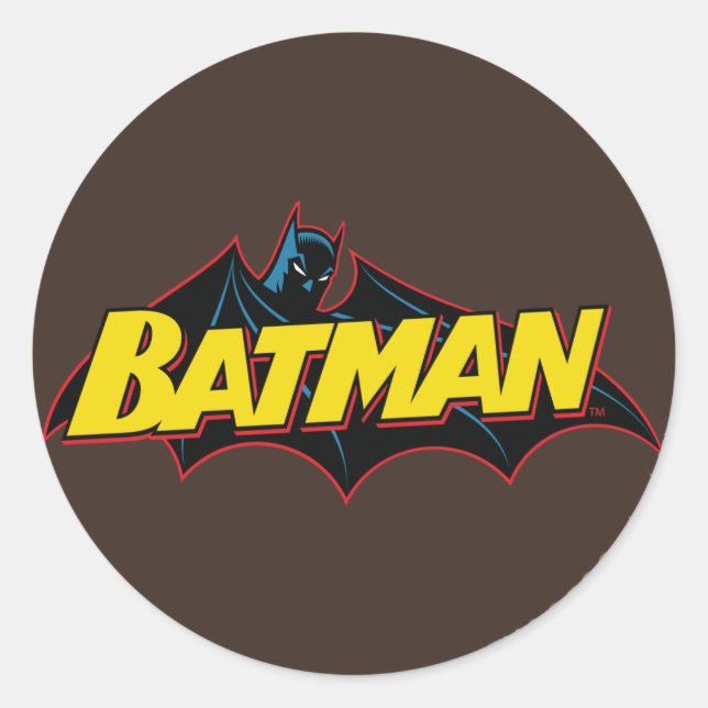 Batman | Old School Logo Runder Aufkleber (Vorderseite)