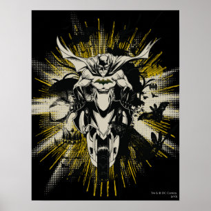Batman on Bike Poster