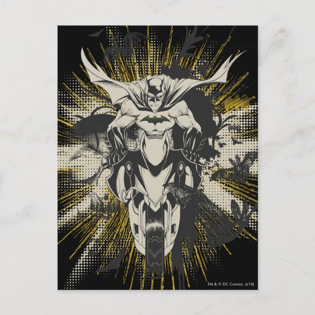 Batman on Bike Postkarte (Vorderseite)
