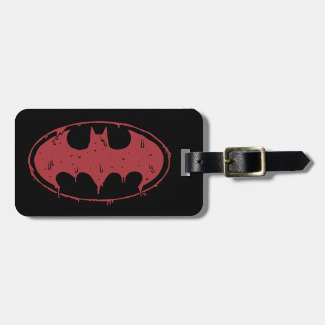 Batman | Oozing Red Bat Logo Gepäckanhänger (Vorderseite horizontal)