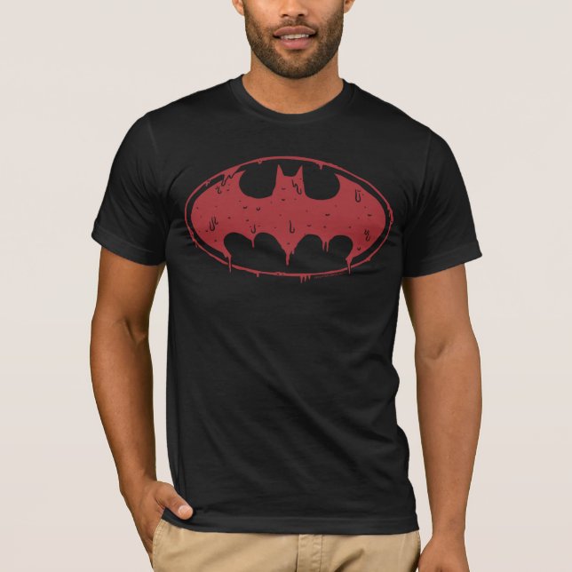 Batman | Oozing Red Bat Logo T-Shirt (Vorderseite)