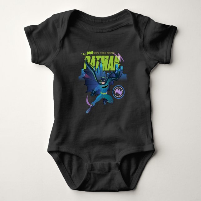 Batman "Own Your Power" City Graphic Baby Strampler (Vorderseite)