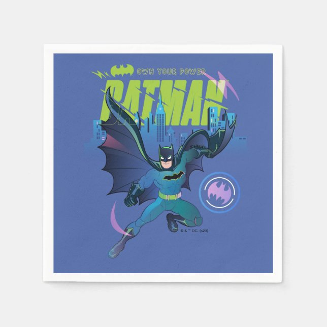 Batman "Own Your Power" City Graphic Serviette (Vorderseite)