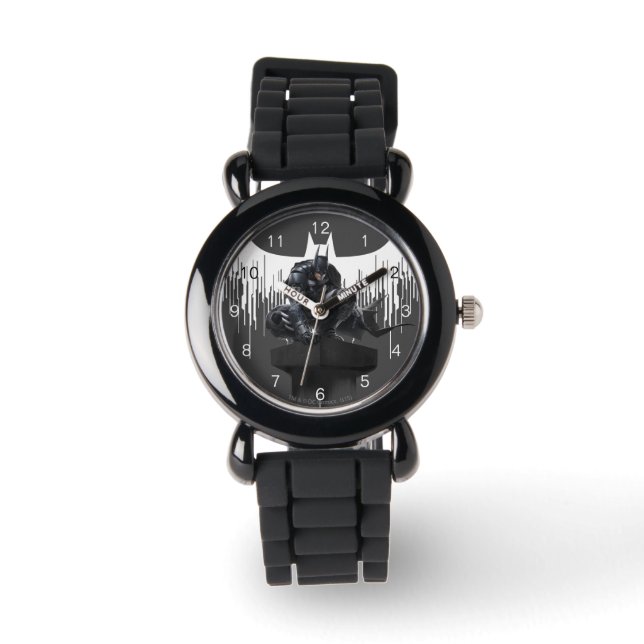 Batman Perched auf einer Säule Armbanduhr (Vorderseite)