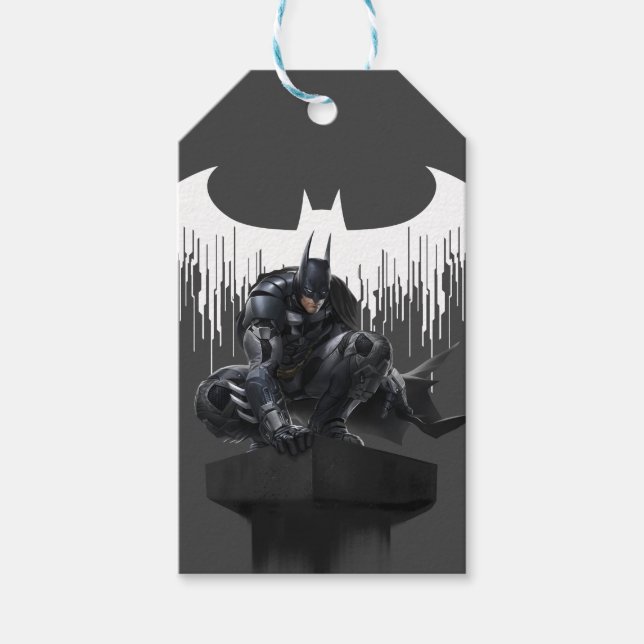 Batman Perched auf einer Säule Geschenkanhänger (Vorderseite)