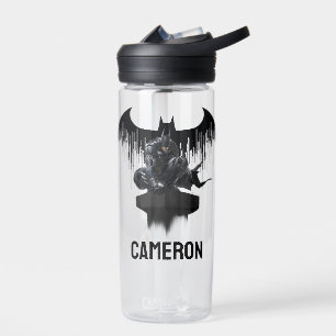 Batman Perched auf einer Säule   Name hinzufügen Trinkflasche