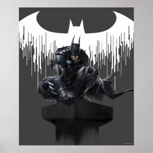 Batman Perched auf einer Säule Poster