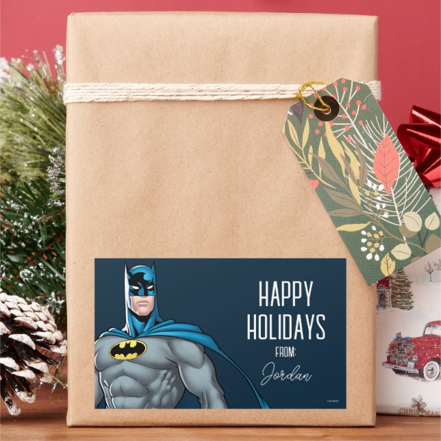 Batman Protector | Happy Holidays Rechteckiger Aufkleber (Feiertag)