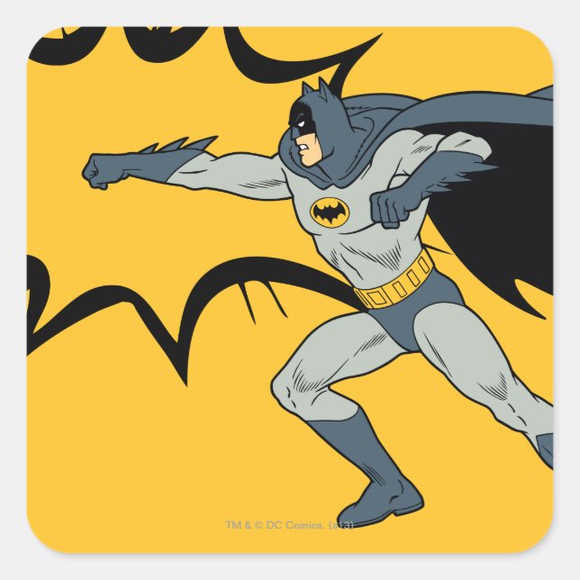 Batman Punch Quadratischer Aufkleber (Vorderseite)