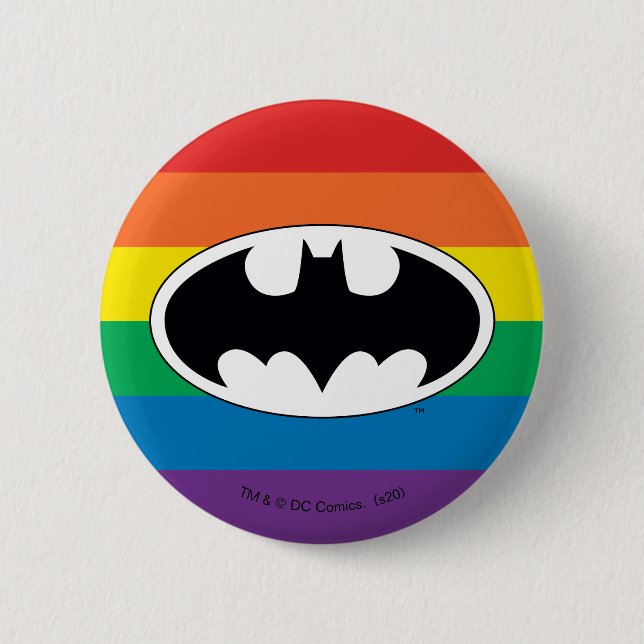 Batman Rainbow-Logo Button (Vorderseite)