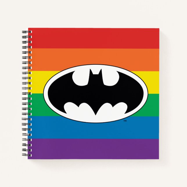 Batman Rainbow-Logo Notizbuch (Vorderseite)