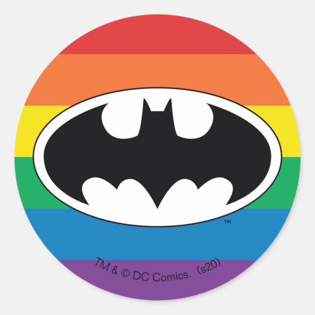 Batman Rainbow-Logo Runder Aufkleber (Vorderseite)