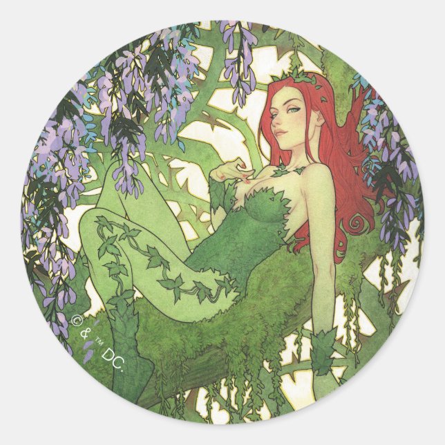 Batman Rebirth Poison Ivy Cover Illustration Runder Aufkleber (Vorderseite)