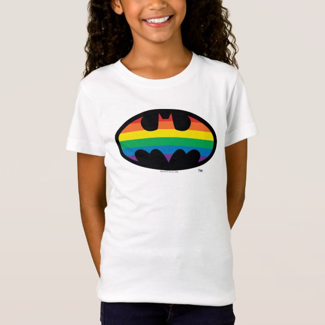 Batman-Regenbogen-Logo T-Shirt (Vorderseite)