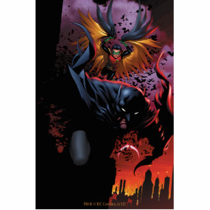 Batman & Robin Flight Over Gotham Freistehende Fotoskulptur