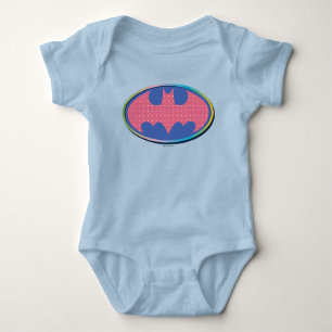 Batman   Rosa Polka-Dot-Logo Baby Strampler